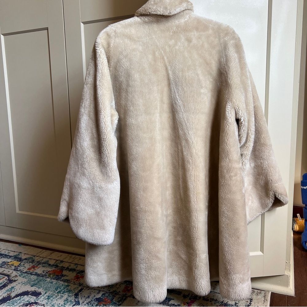 Vintage Borgana Cream Faux Fur Swing Coat 60s - Picture 2 of 8